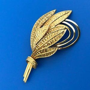 Vintage CoroCraft Gold-Tone Wheat Sheaf Brooch